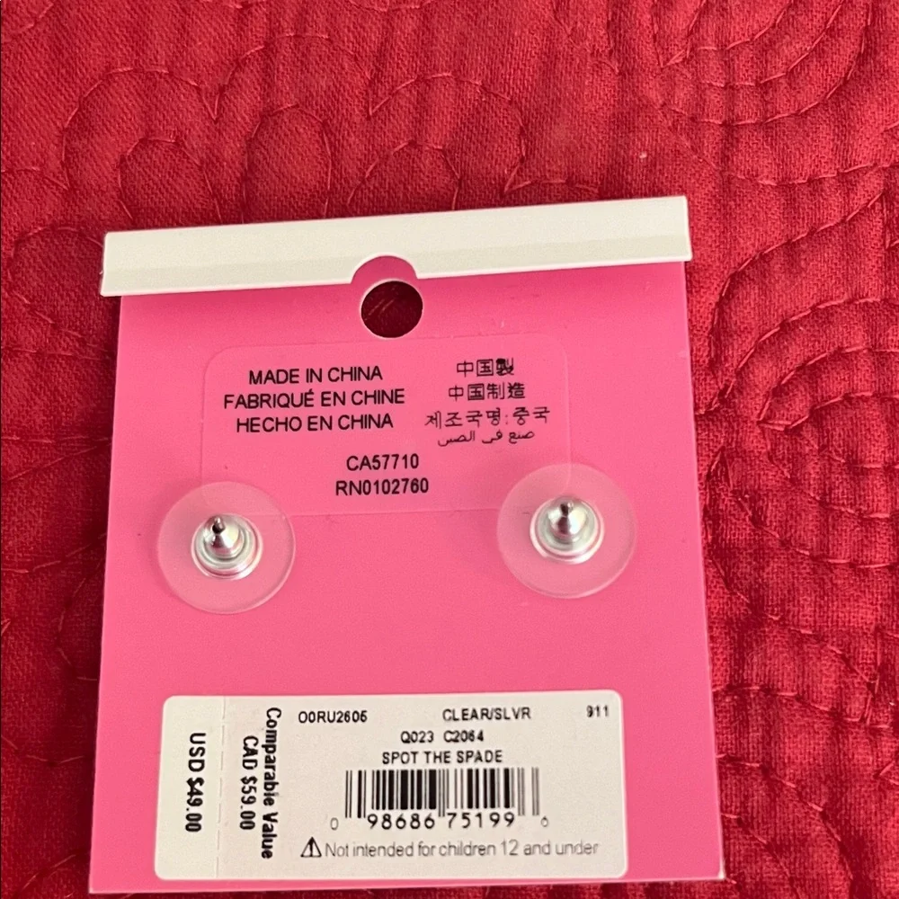 NEW Kate Spade”Spot the Spade” Earrings - Picture 3 of 5